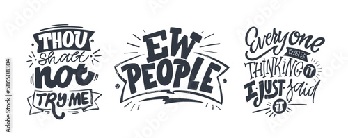 Funny cute hand drawn doodle lettering. T-shirt design, mug print.