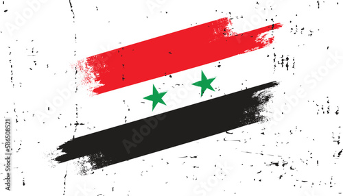 Syria Flag Made of  grunge Brush Paint Vector template