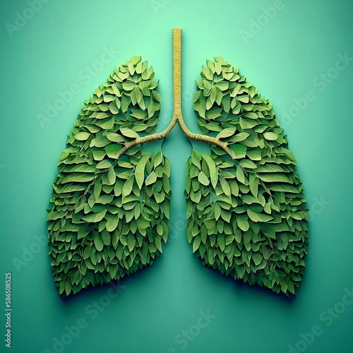  Eco concept. The lungs of the earth concept. Environmental protection is in our hands. Logo and sticker of an eco-friendly company.Find a solution to eco problems. Copy space.