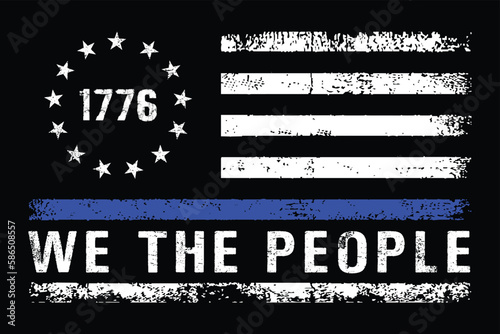 Thin Blue Line 1776 Betsy Ross Flag Design