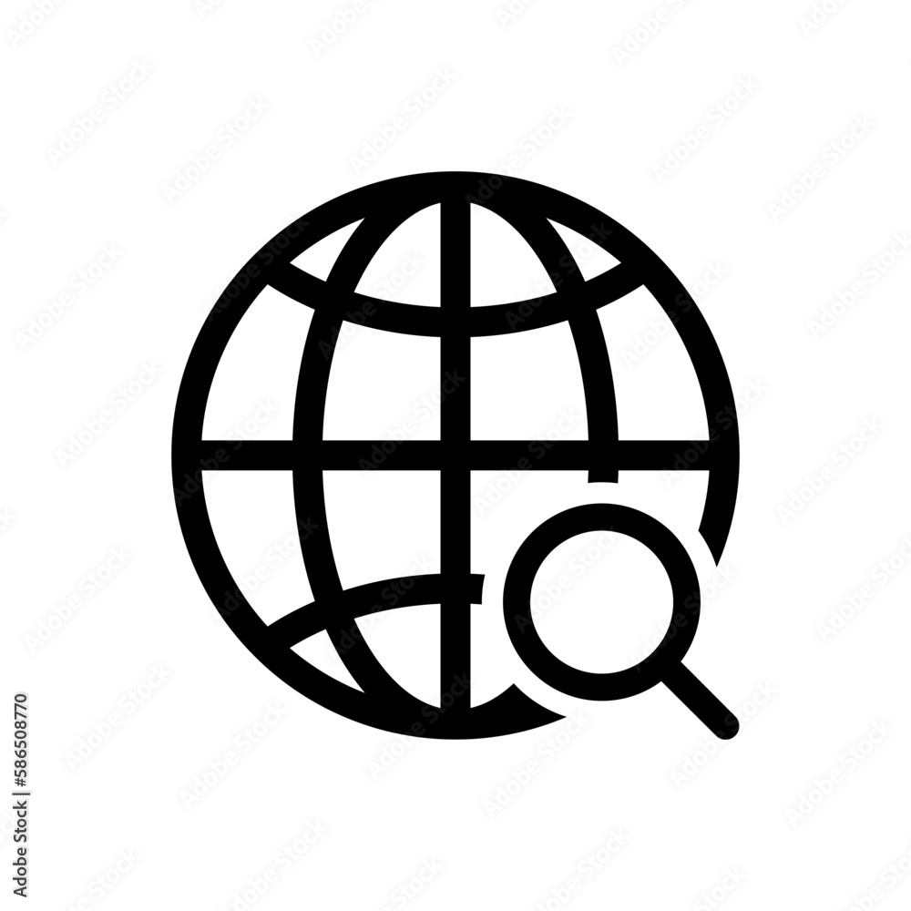 Web search icon vector in flat style Web search icon vector in flat style