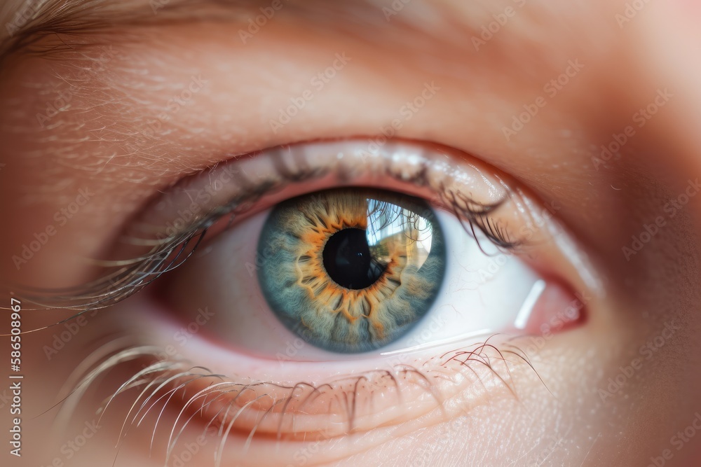 Fototapeta premium Eye With Iris Heterochromia - Close Up Photo