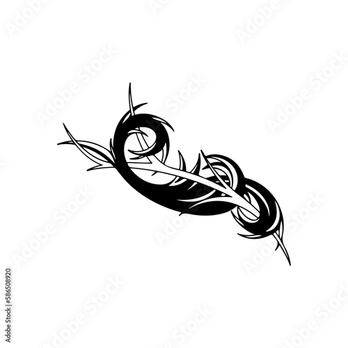 vector illustration of prickly wood twig