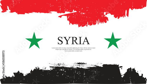 Syria Flag Made of  grunge Brush Paint Vector template