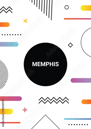 Memphis design, retro elements for web, vintage, advertising, commercial banner, poster, flyer, billboard, sale. Trendy vector geometric shapes.