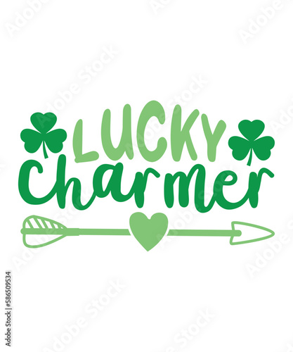 Lucky Charmer, St Patrick's day shirt print template, shamrock typography design for Ireland, Ireland culture irish traditional t-shirt design