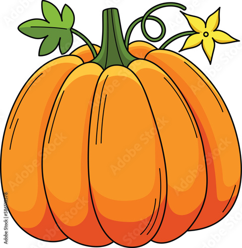 Pumpkin Vegetable Cartoon Colored Clipart