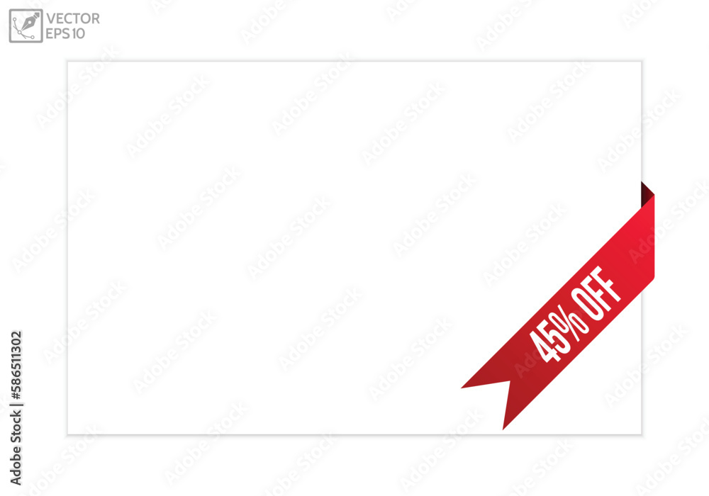 45% off Vector banner ribbon design.