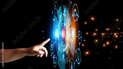 Point  finger to the AI button to access the AI system. Work through the Internet. Chat, passwords, creativity, stock market analysis. There are more Artificial Intelligence  Technology.