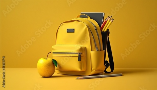Back to school concept with backpack, generative ai