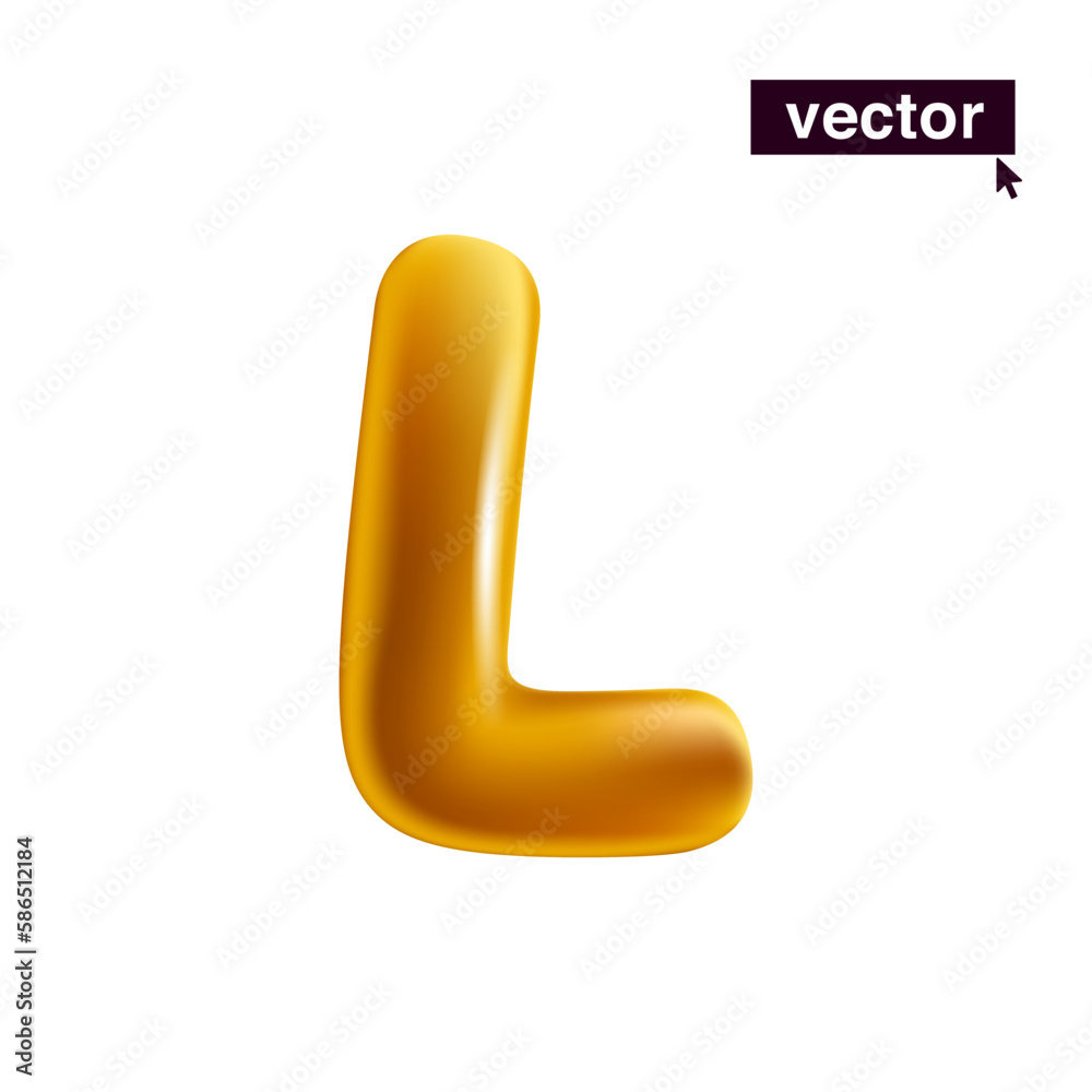 Letter L logo. Metallic golden ballon icon. Realistic 3D luxury design in fun style with glossy shine effects. Letter L logo. Metallic golden ballon icon. Realistic 3D luxury design in fun style with glossy shine effects.