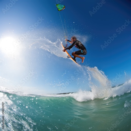 kite surfing in the sea © Zachary