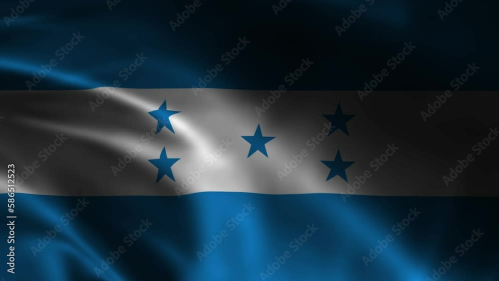 Animation of waving a flag of Honduras, the national flag.  Honduras official flag flying in the wind isolated.  Realistic waving honduras flag