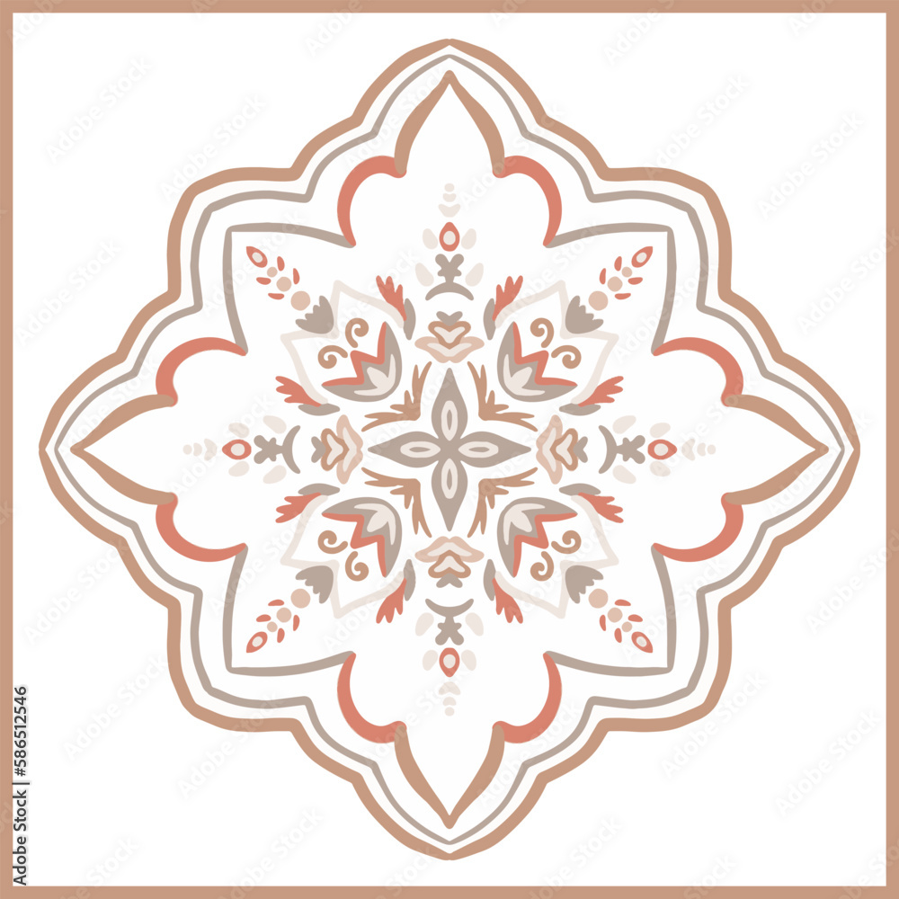 Fototapeta premium vintage seamless pattern with Victorian motives, tile design