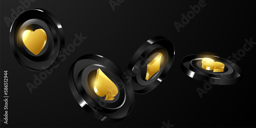 abstract casino coin design background luxury vector illustration
