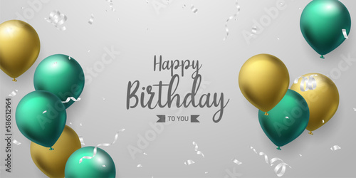 The background to celebrate your birthday is decorated with colorful balloons. vector illustration