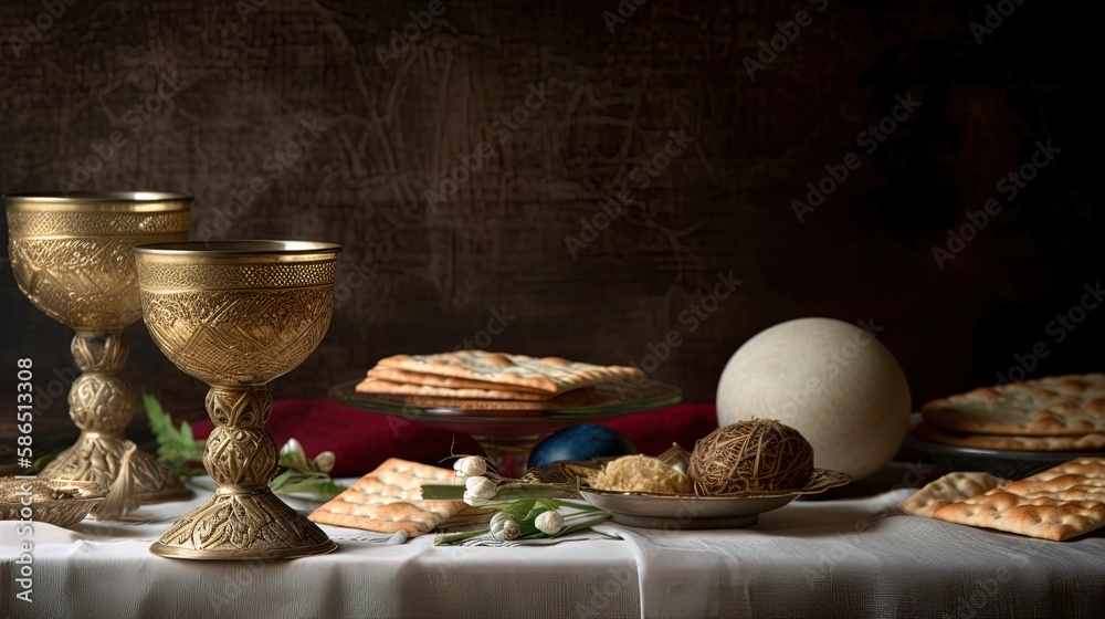 a memorable Passover feast in 8K, featuring delectable kosher food and lively conversations. This photorealistic portrait captures the holiday's warmth and joy with professional color grading