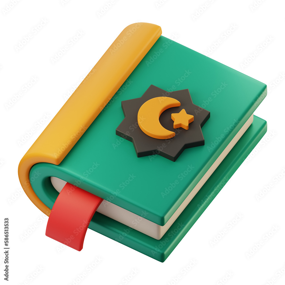 Premium Ramadan Quran icon 3d rendering on isolated background Premium Ramadan Quran icon 3d rendering on isolated background