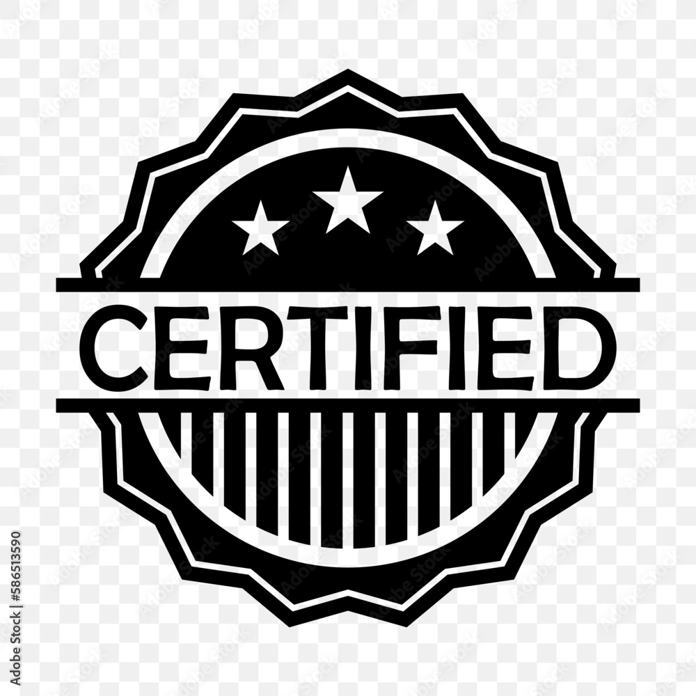 Certified stamp, icon and logo vector Certified stamp, icon and logo vector