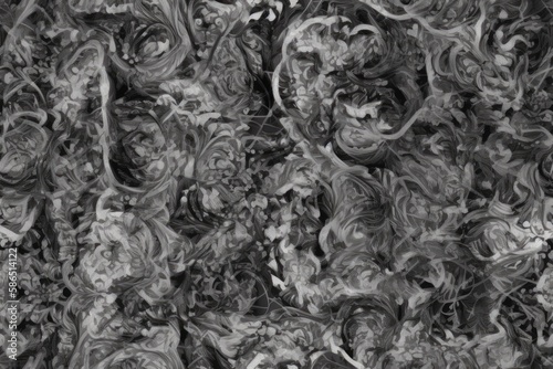 monochromatic pattern in black and white. Generative AI