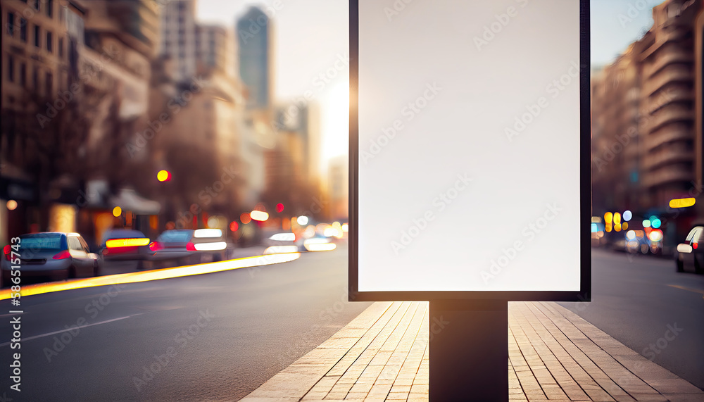 Mock up with big poster billboard in city, AI generative Mock up with big poster billboard in city, AI generative