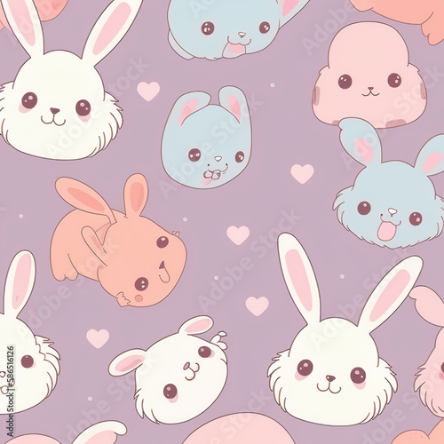 Kawaii Cute Rabbit, Easter Theme, Ai