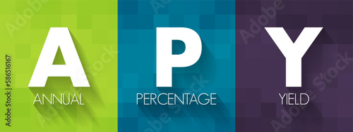 APY Annual Percentage Yield - normalized representation of an interest rate, based on a compounding period of one year, acronym text concept background photo