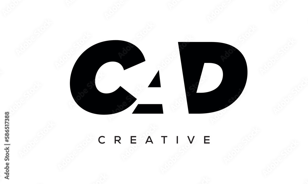BAD letters negative space logo design. creative typography monogram vector