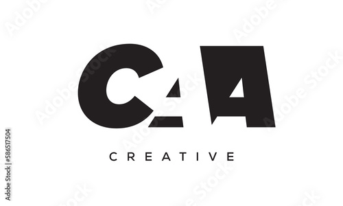 BAA letters negative space logo design. creative typography monogram vector