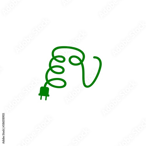 EV with plug icon symbol. EV car electric vehicle charger logo icon isolated on white background