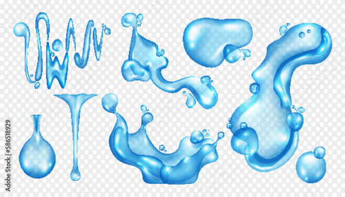 Realistic Water Splash Set