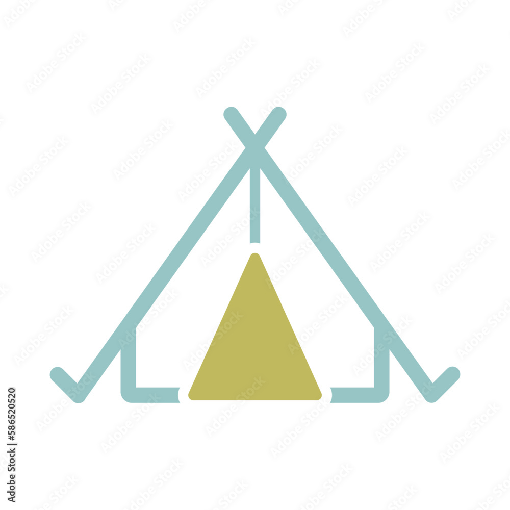 Tourist tent vector icon. Camping and Hiking sign Tourist tent vector icon. Camping and Hiking sign