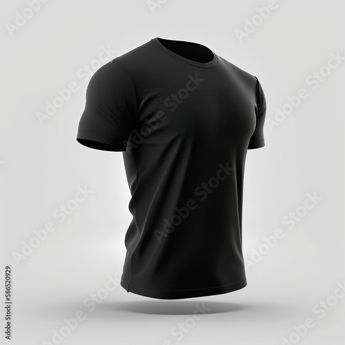 Black t-shirt for mockup	
 photo