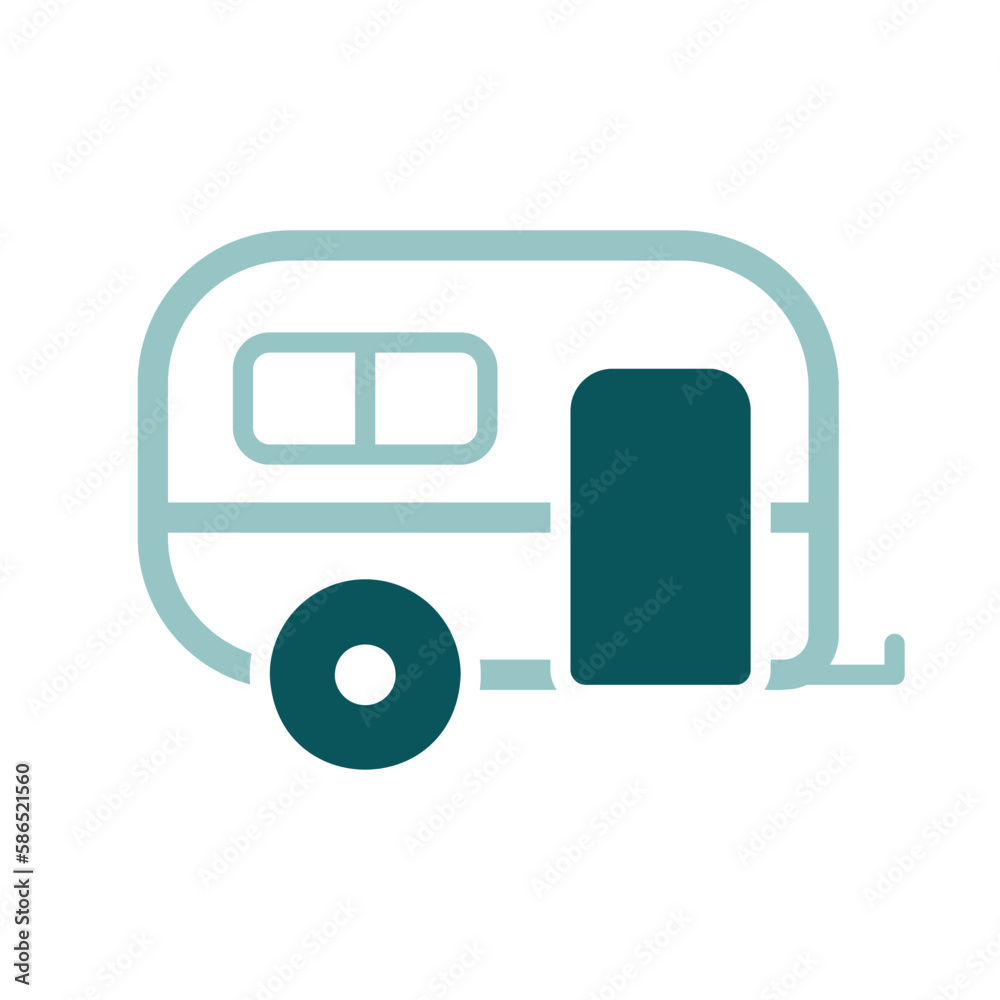 Caravan trailer vector isolated icon. Camping sign Caravan trailer vector isolated icon. Camping sign