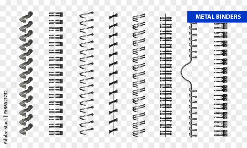 Monochrome Metal Binders Transparent Set