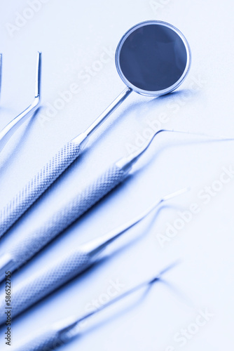 Closeup of professional dental tools