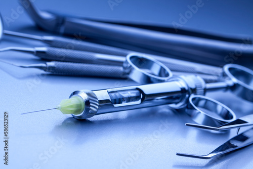 Closeup of medical syringe