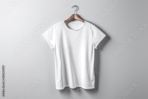 white t shirt template,white background, 3d tshirt mockup with shadows, generative ai