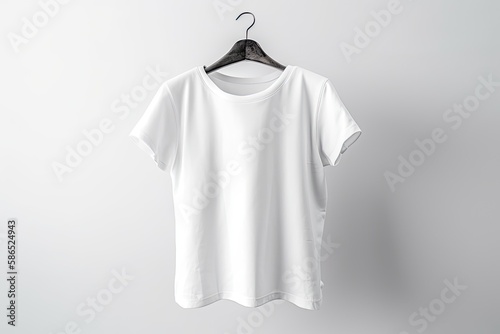 white t shirt template,white background, 3d tshirt mockup with shadows, generative ai