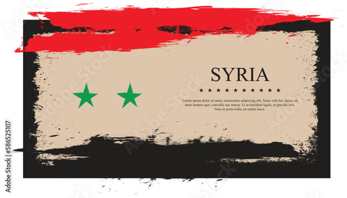 Syria Flag Made of  grunge Brush Paint Vector template
