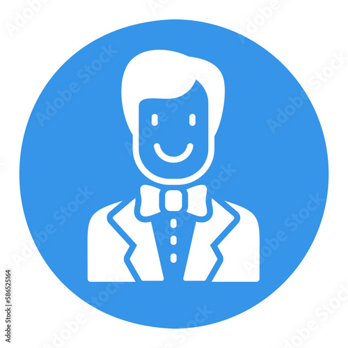 Groom, bridegroom, fiance man in costume icon