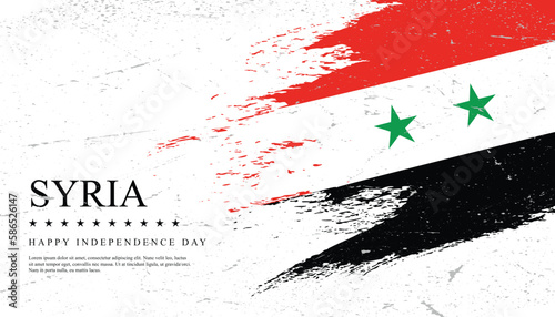 Syria Flag Made of  grunge Brush Paint Vector template