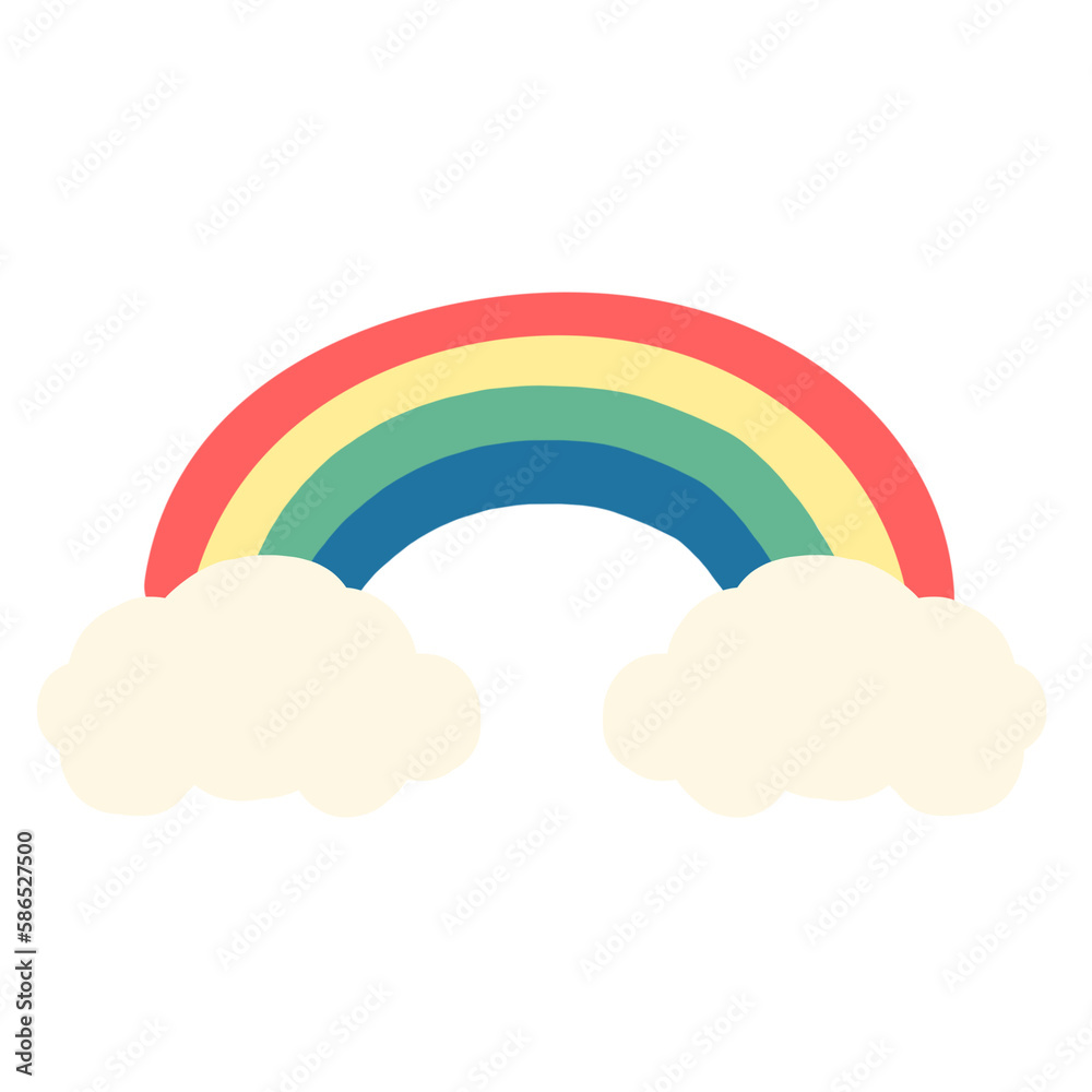 Rainbow with cute clouds Rainbow with cute clouds