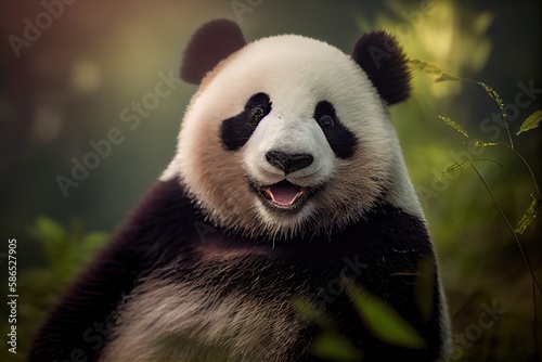 cute giant panda smiling