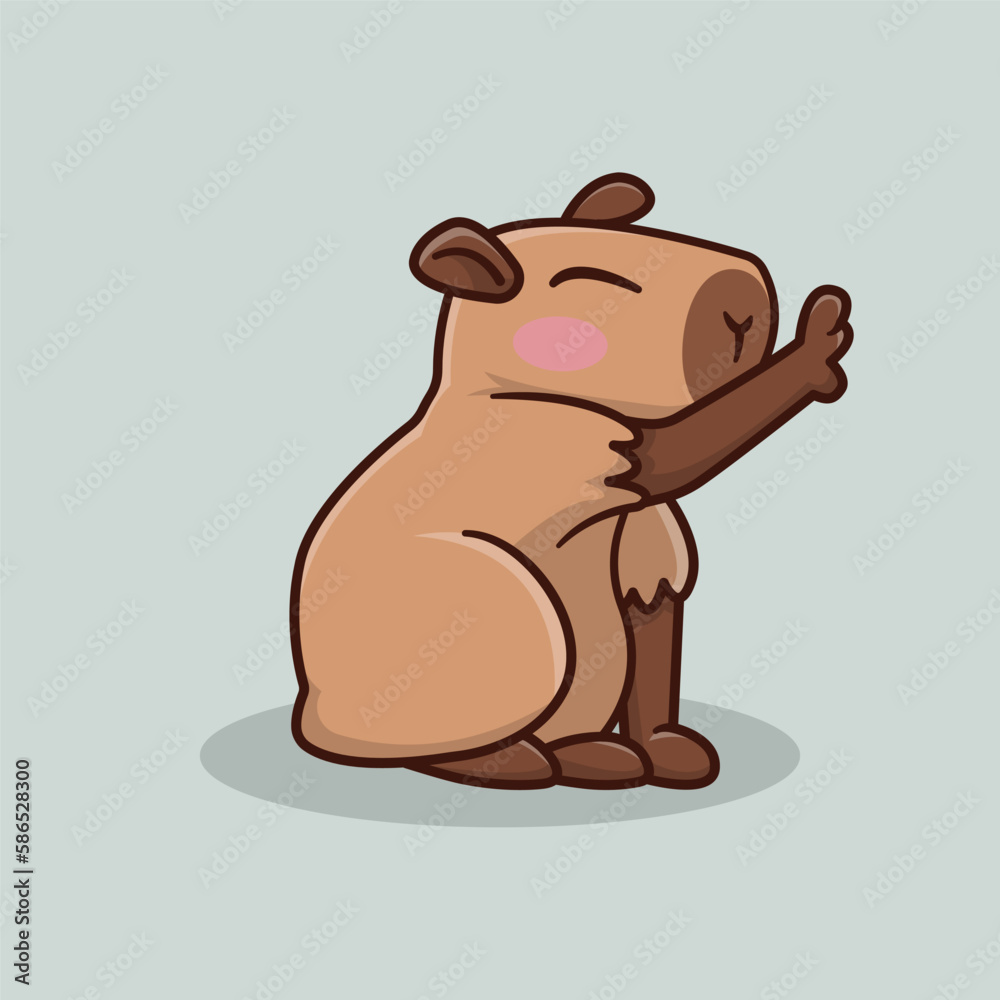 illustration of a cute capybara animal in cartoon style, character design, sticker design, digital design, illustration art, children illustration, vector art, digital illustration, and line drawing illustration of a cute capybara animal in cartoon style, character design, sticker design, digital design, illustration art, children illustration, vector art, digital illustration, and line drawing