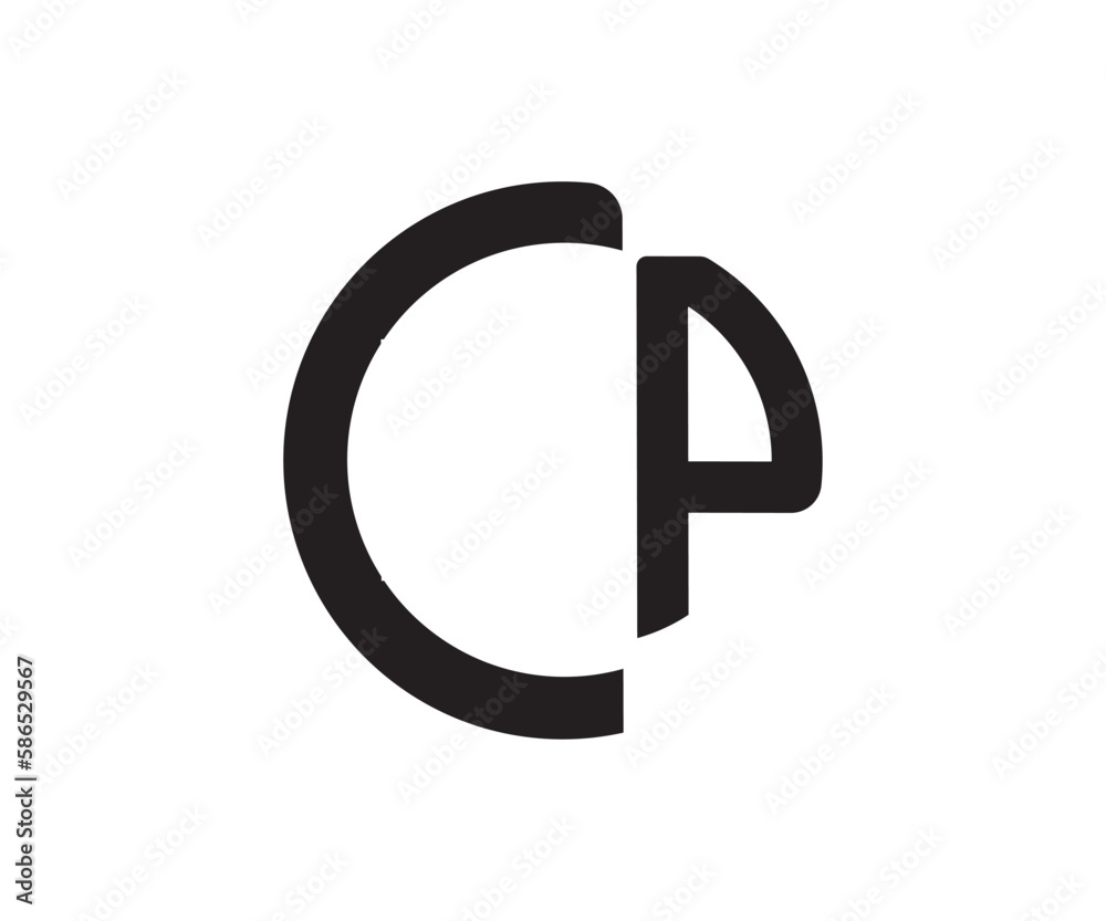 Obraz premium 3d render of a symbol made from many spheres, p logo, p letter logo, c p logo