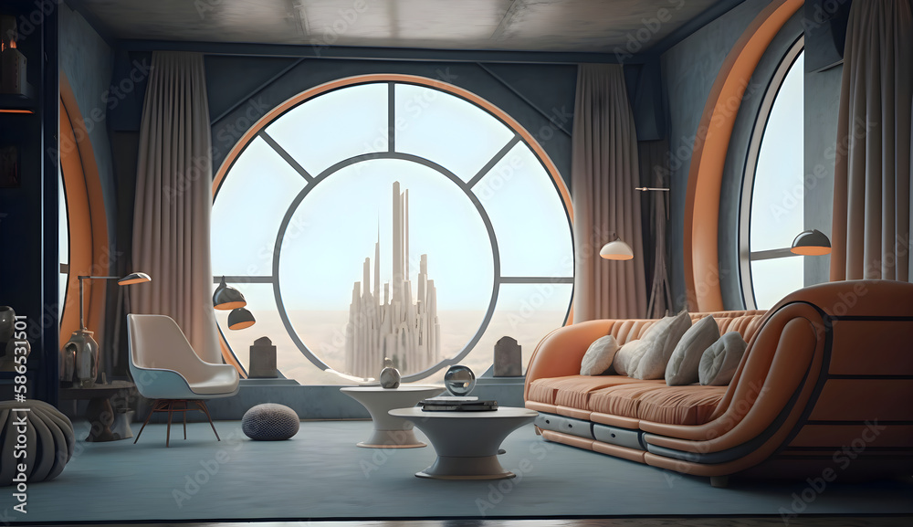 Realistic interior photograph from inside of star wars cloud city ...