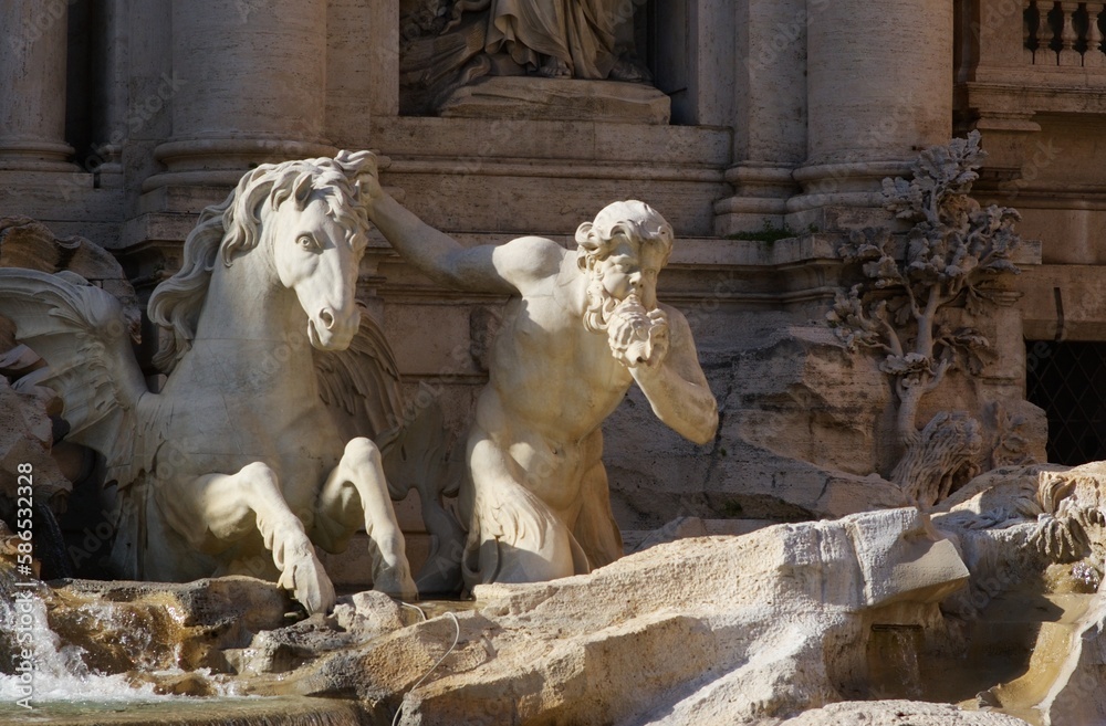 fragment of Trevi fountain in Rome