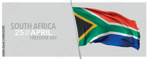 South Africa freedom day greeting card, banner with template text vector illustration