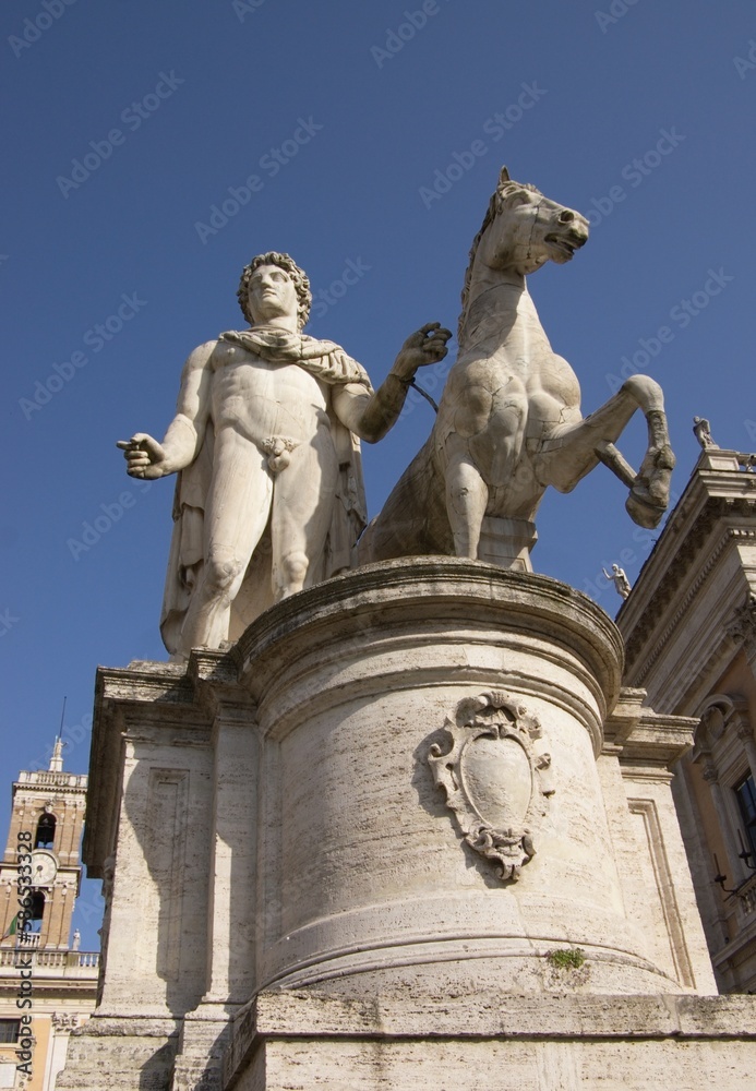statue of Roman emperor with horse, Rome forum 